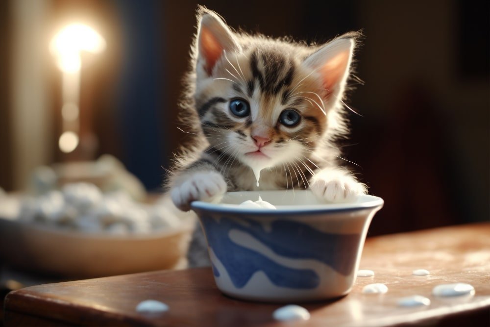 Cats drink milk